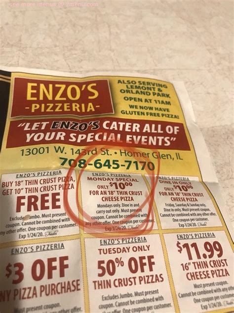 Mar 26, 2019. . Enzos pizzeria homer glen menu
